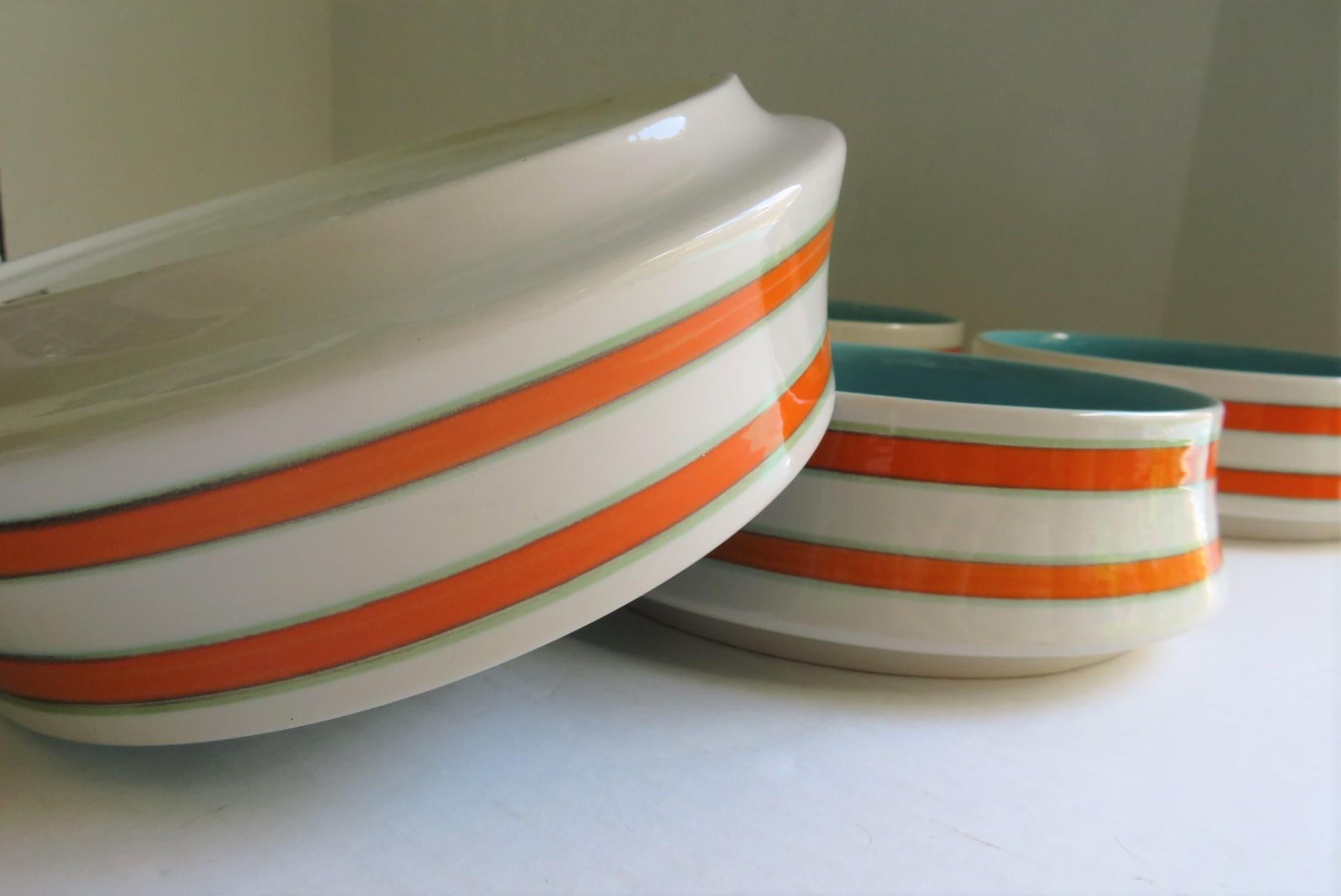 Glazed Six 1960s Colorful Bowls, Mancer for Ceramar, Mancioli of Italy