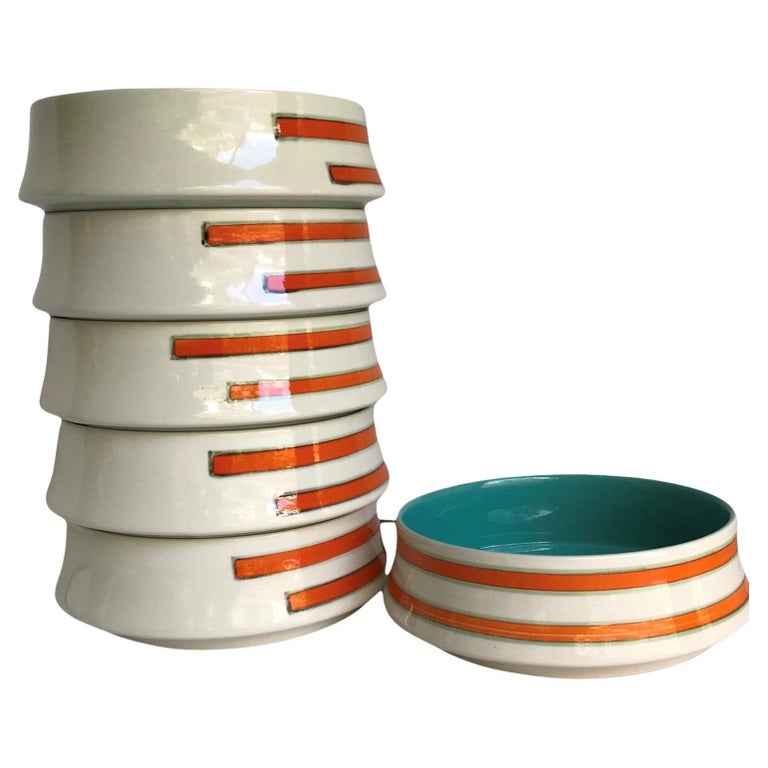 Six 1960s Colorful Bowls, Mancer for Ceramar, Mancioli of Italy For Sale