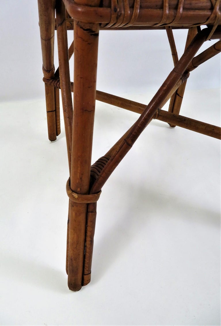 Six 1960s Rattan & Twig Dal Vera Dining Chairs For Sale 8