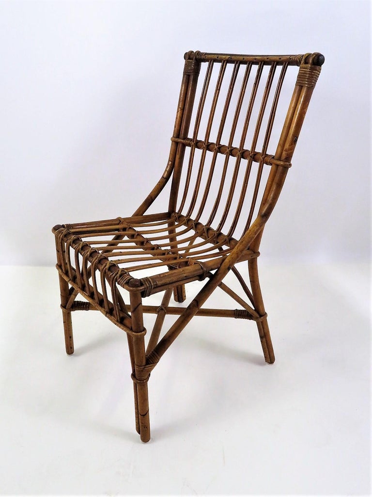 Six 1960s Rattan & Twig Dal Vera Dining Chairs For Sale 11