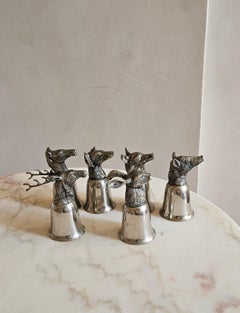 Six 1970s Gucci Woodland Animal Wine Glasses