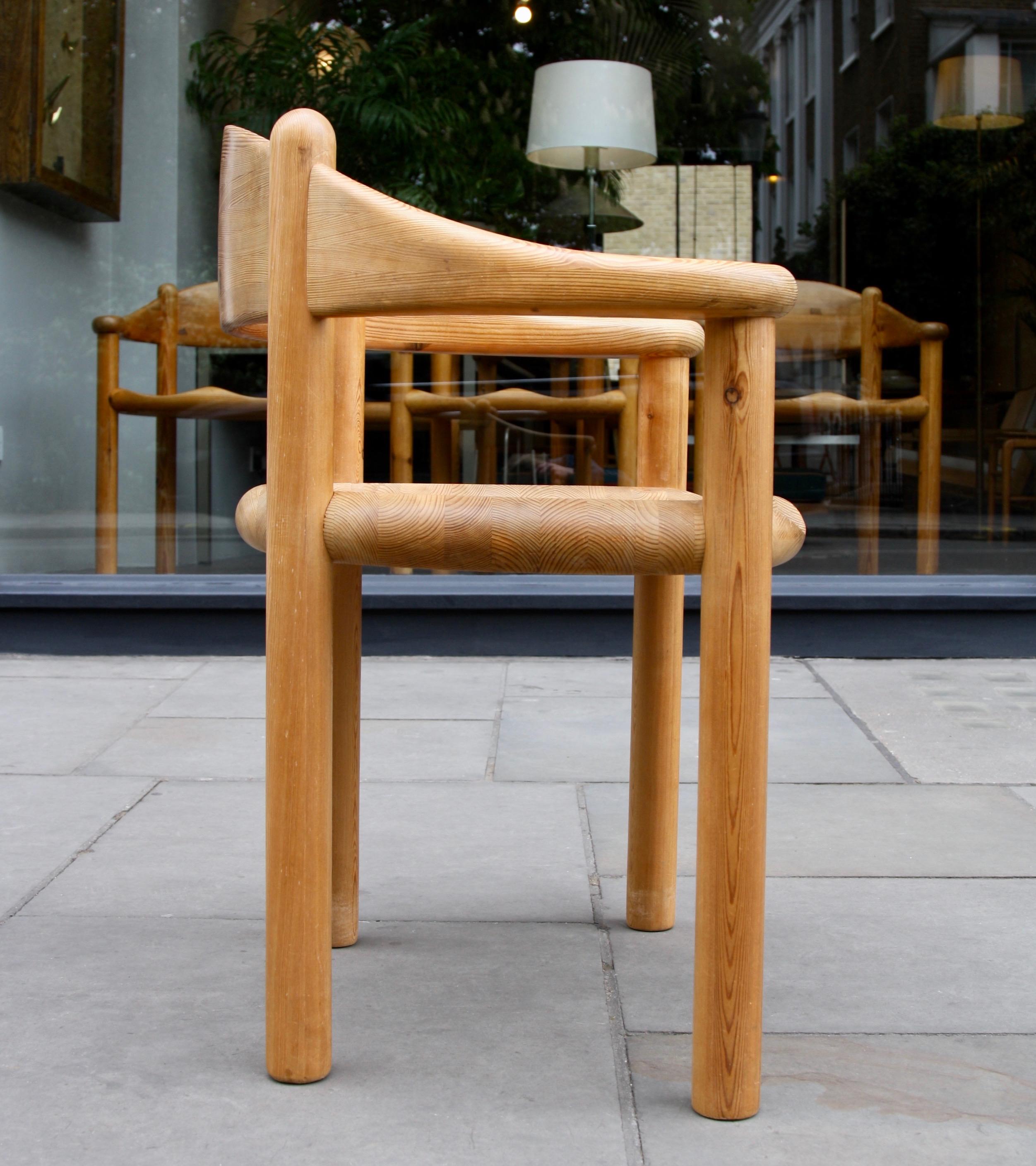 Six 1970s Solid Pine Carver Chairs by Rainer Daumiller for Hirtshals Savværk 6