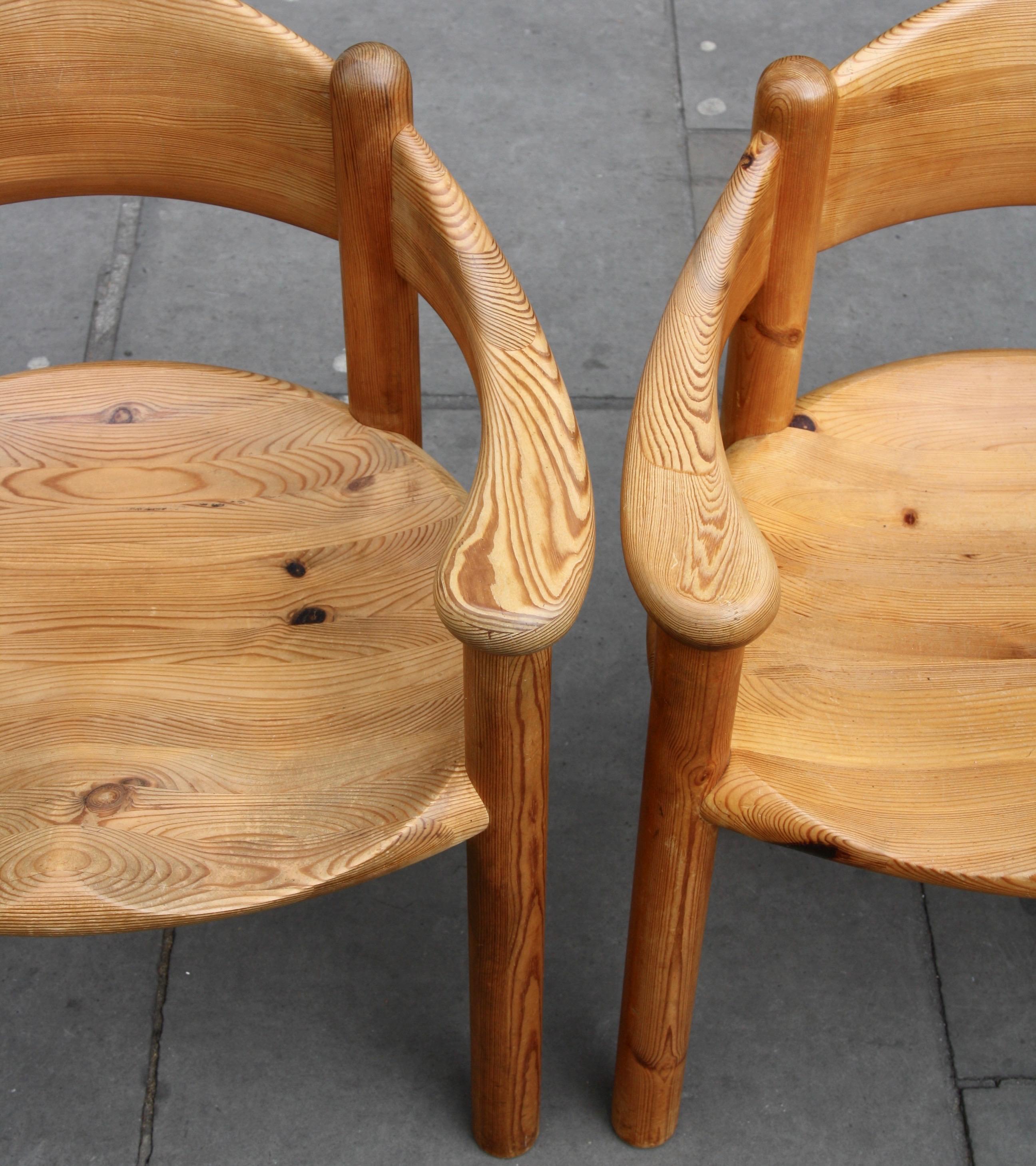 Six 1970s Solid Pine Carver Chairs by Rainer Daumiller for Hirtshals Savværk In Good Condition In London, GB