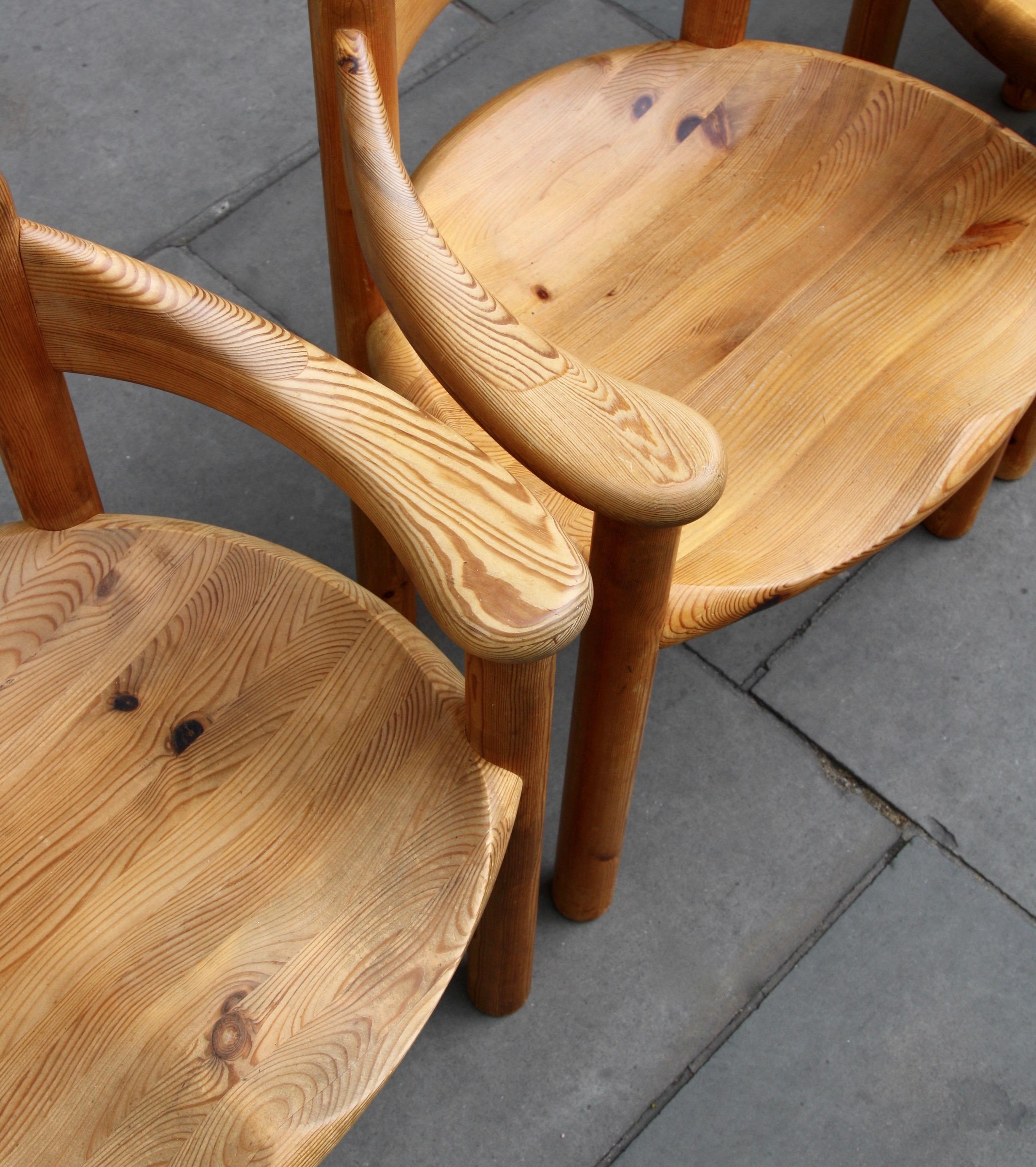 Late 20th Century Six 1970s Solid Pine Carver Chairs by Rainer Daumiller for Hirtshals Savværk