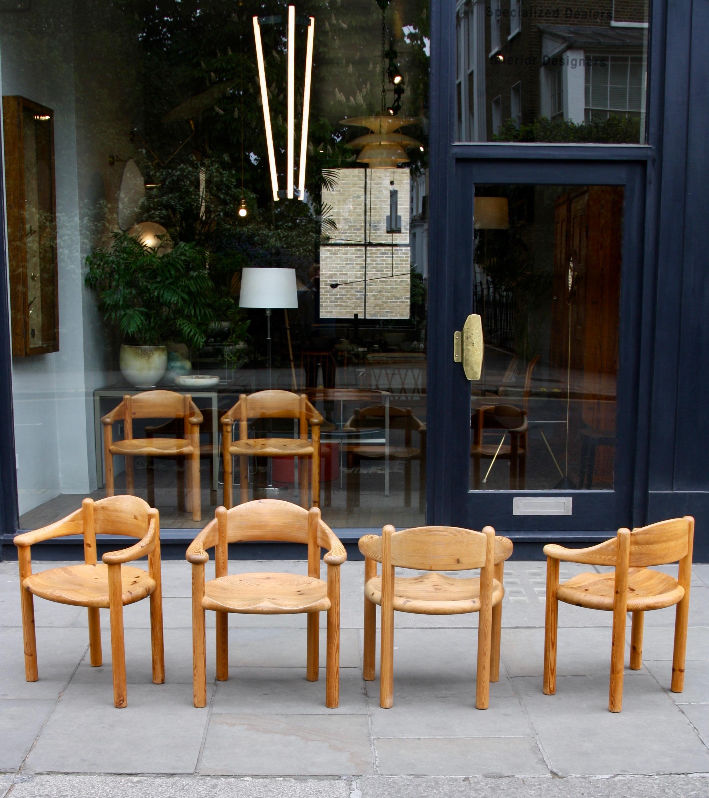 Six 1970s Solid Pine Carver Chairs by Rainer Daumiller for Hirtshals Savværk 3