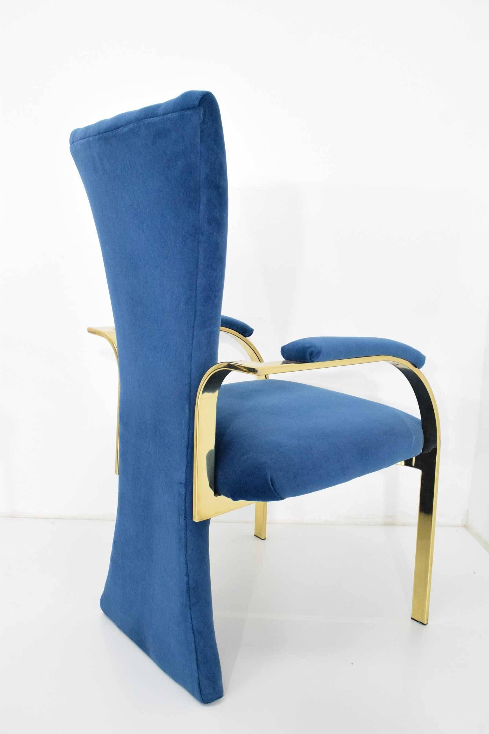 Six 1980s Hollywood Regency Style Dining Chairs 2