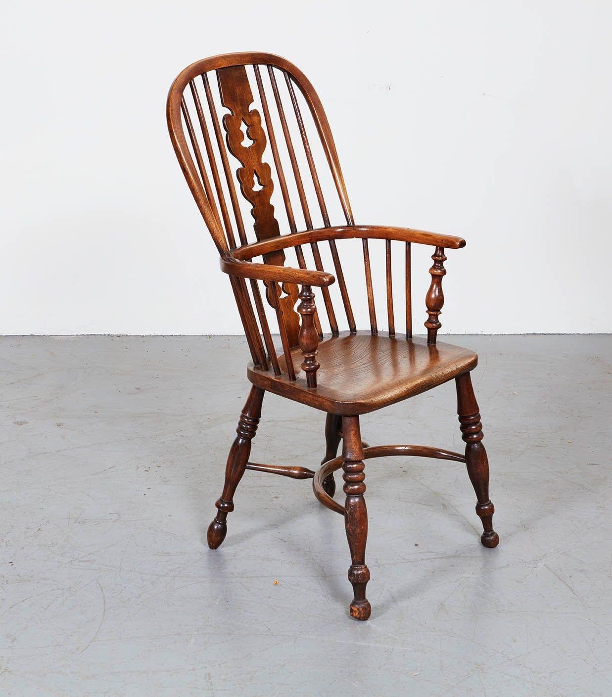 Six 19th c. Windsor Armchairs For Sale 9