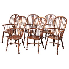 Antique Six 19th c. Windsor Armchairs