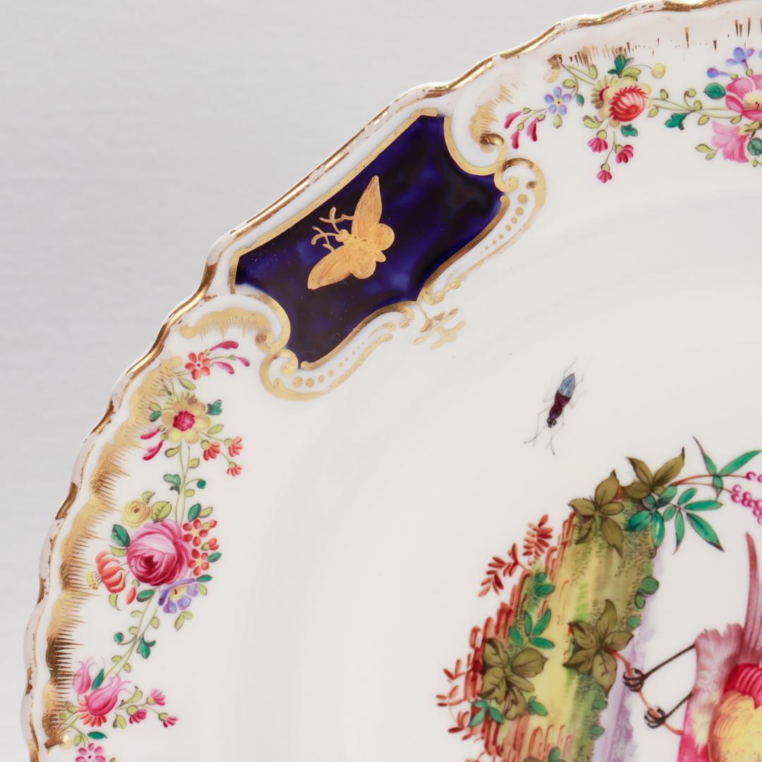 Six exemplaires du 19e siècle. Bols en porcelaine Copeland avec oiseaux de paradis peints à la main en vente 6