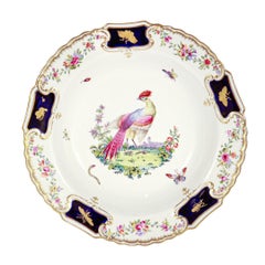 Six 19th Cent. Copeland Porcelain Bowls with Hand Painted Birds of Paradise