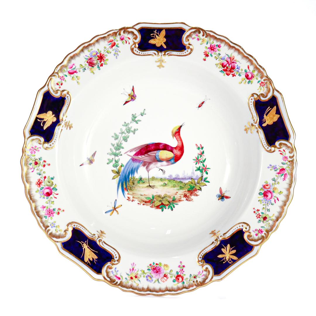 Six exemplaires du 19e siècle. Bols en porcelaine Copeland avec oiseaux de paradis peints à la main Bon état - En vente à Philadelphia, PA
