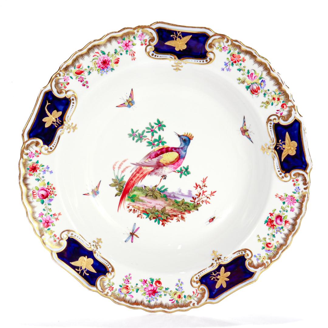 Porcelaine Six exemplaires du 19e siècle. Bols en porcelaine Copeland avec oiseaux de paradis peints à la main en vente