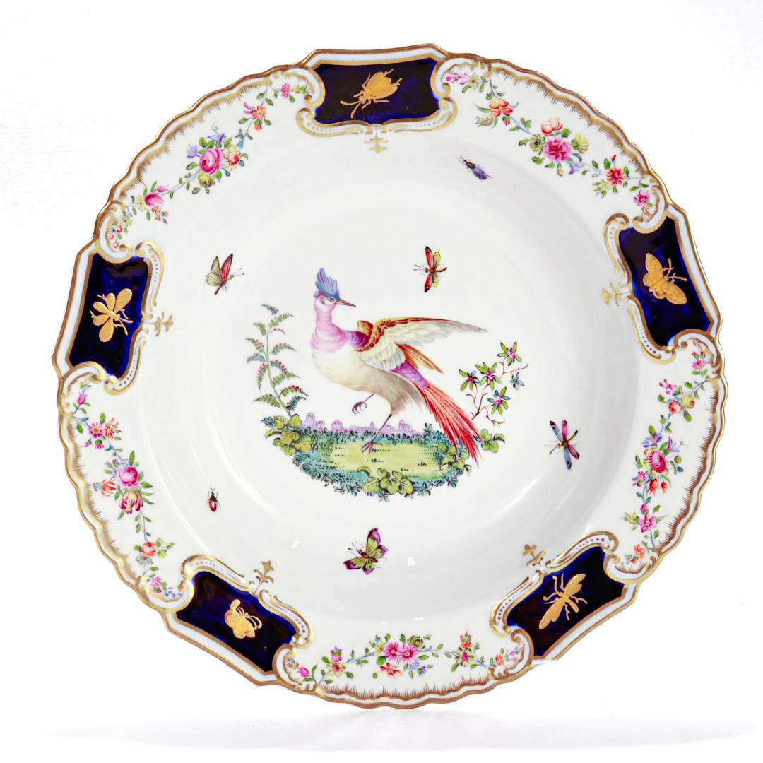 Six exemplaires du 19e siècle. Bols en porcelaine Copeland avec oiseaux de paradis peints à la main en vente 1