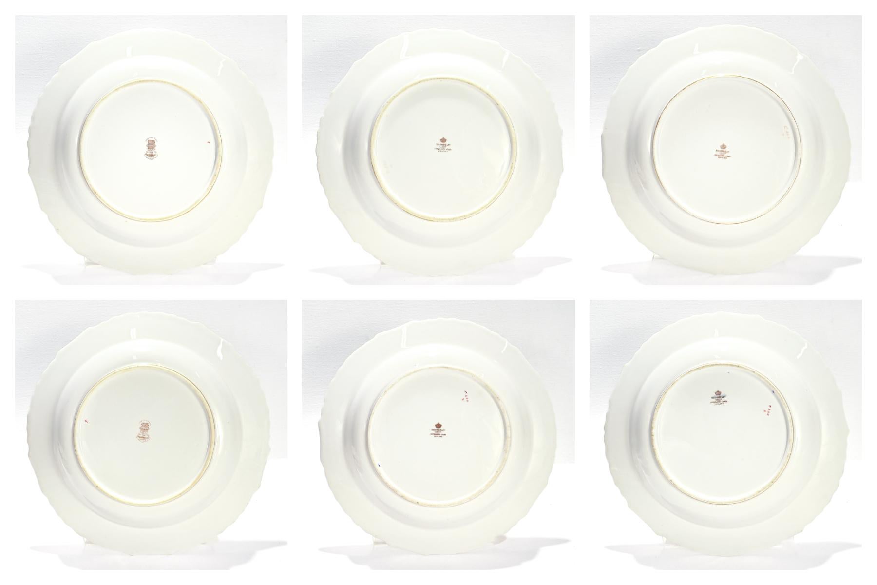 Six exemplaires du 19e siècle. Bols en porcelaine Copeland avec oiseaux de paradis peints à la main en vente 2