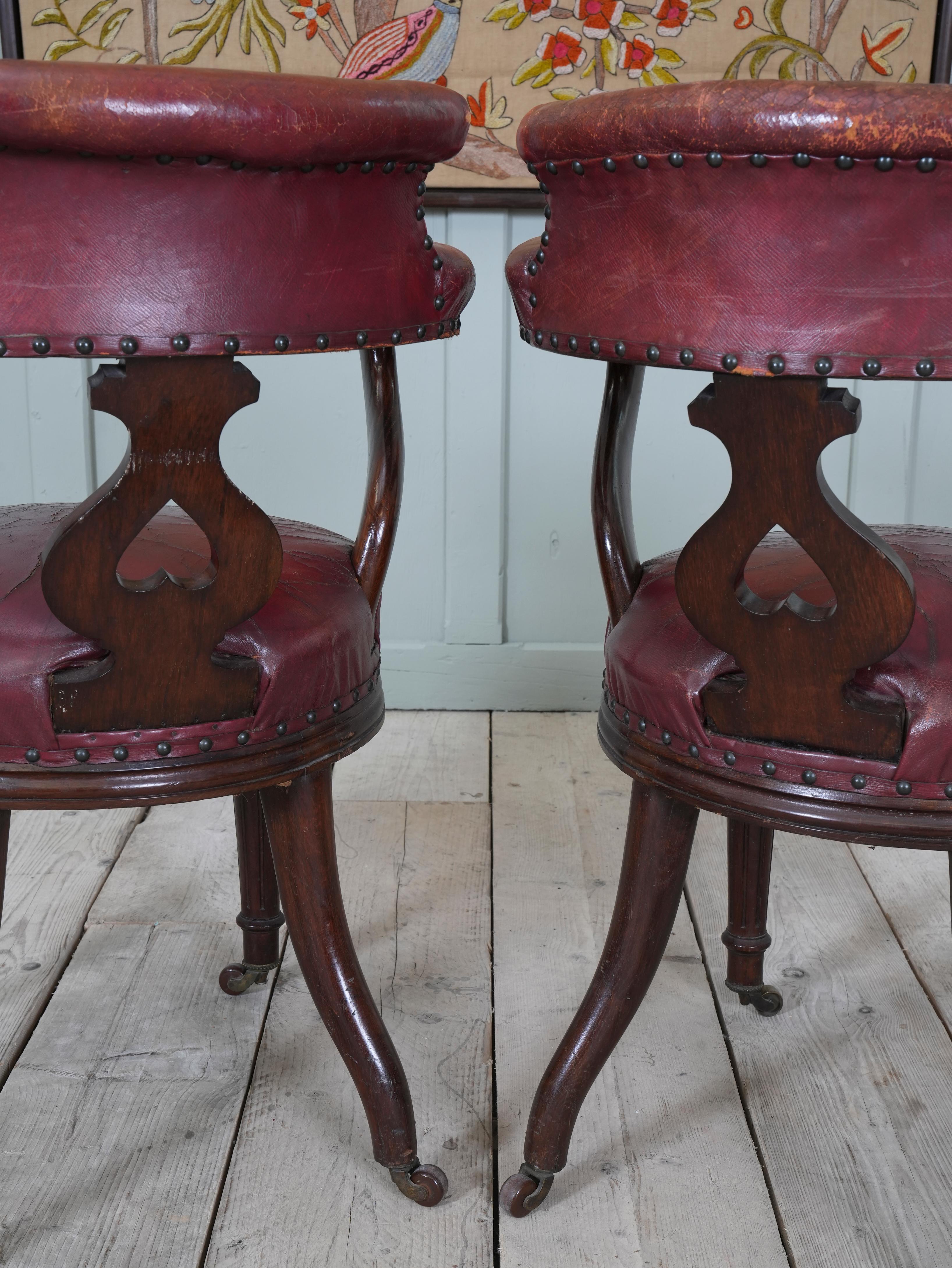 Six 19th Century Library Chairs 6