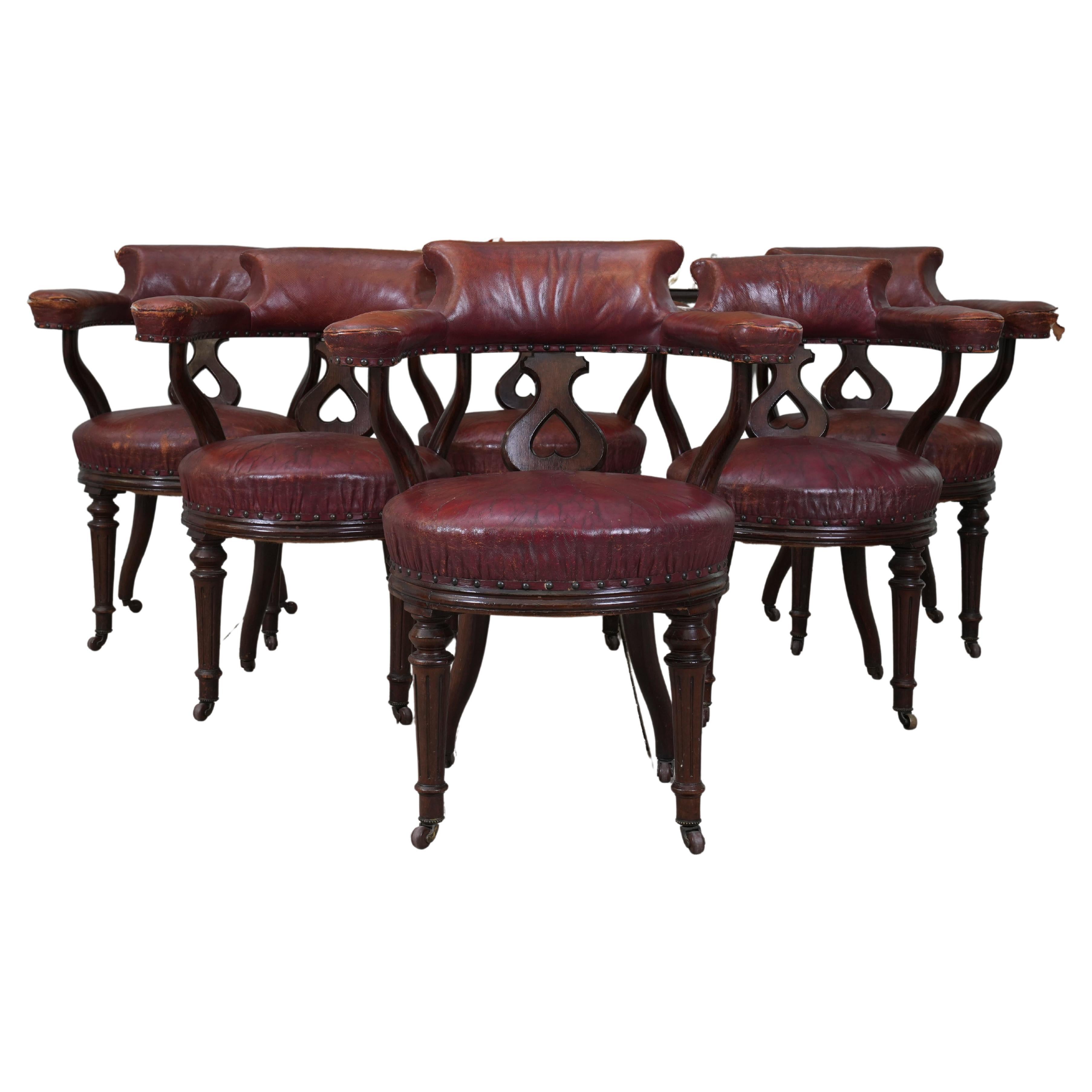 Six 19th Century Library Chairs