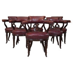 Antique Six 19th Century Library Chairs