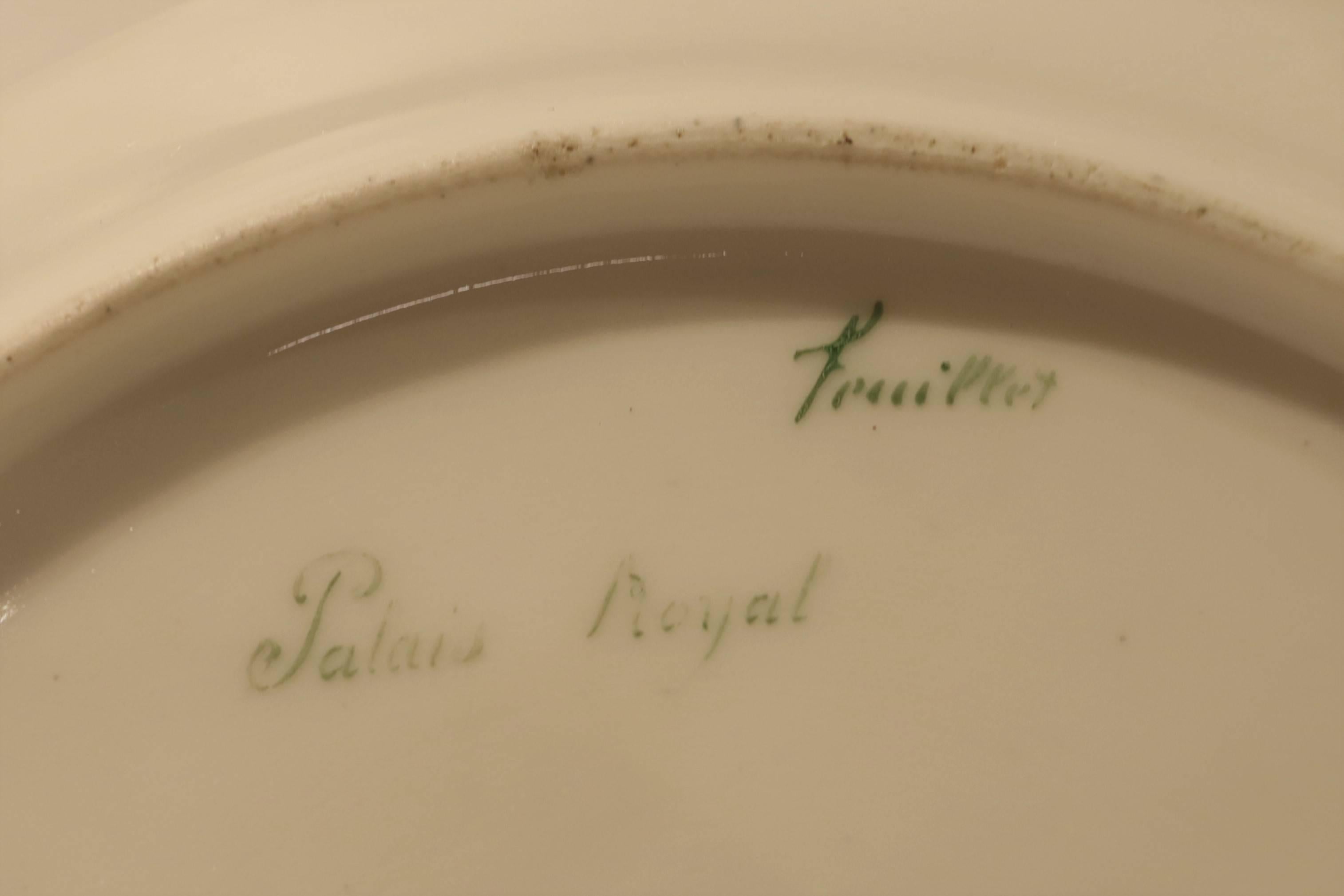 Neoclassical Six 19th Century Paris Porcelain Plates Painted with Architectural Scenes