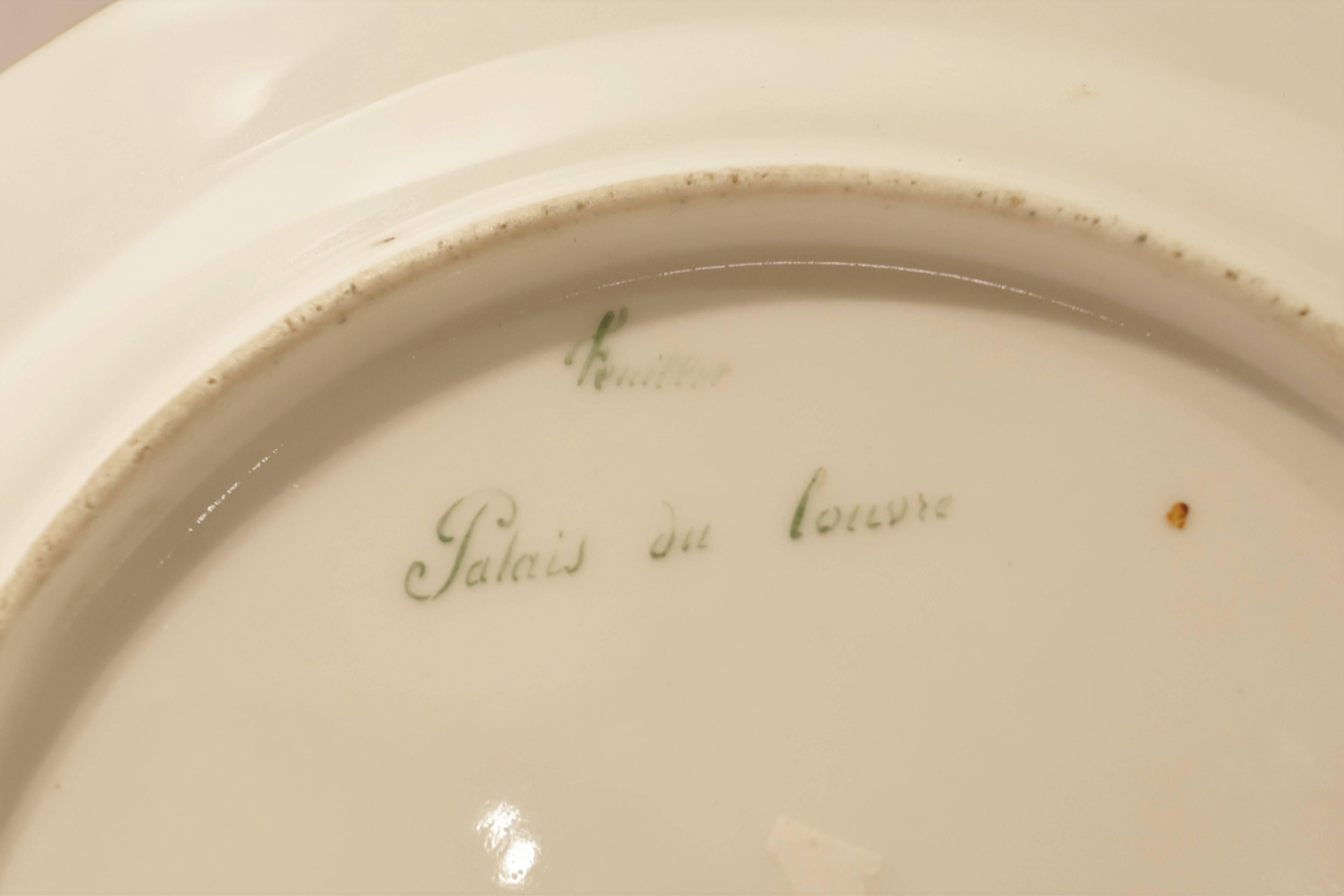 Six 19th Century Paris Porcelain Plates Painted with Architectural Scenes 2