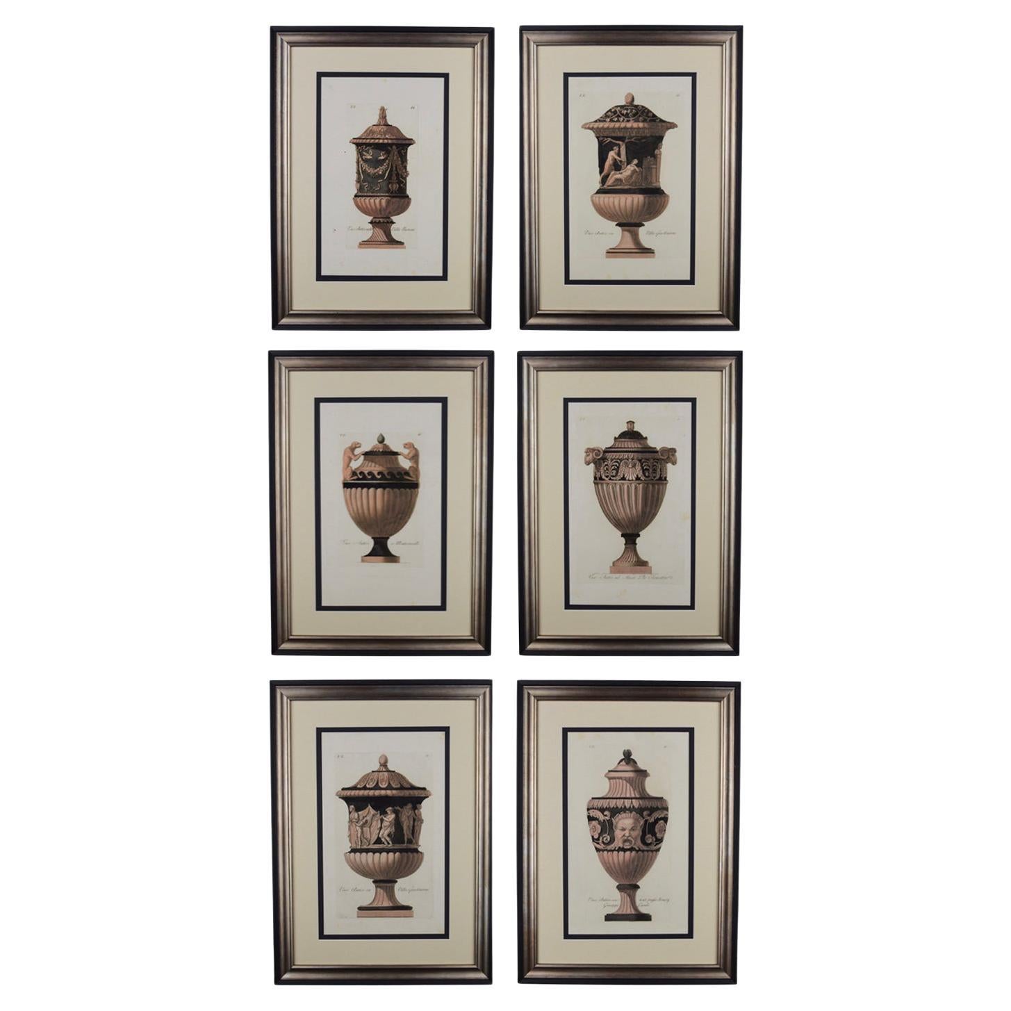 Six 1st Edition Engravings of Ancient Greek Vases by Carlo Antonio