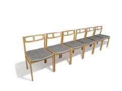 Six (6) White Oak Mid-century Danish Dining Chairs