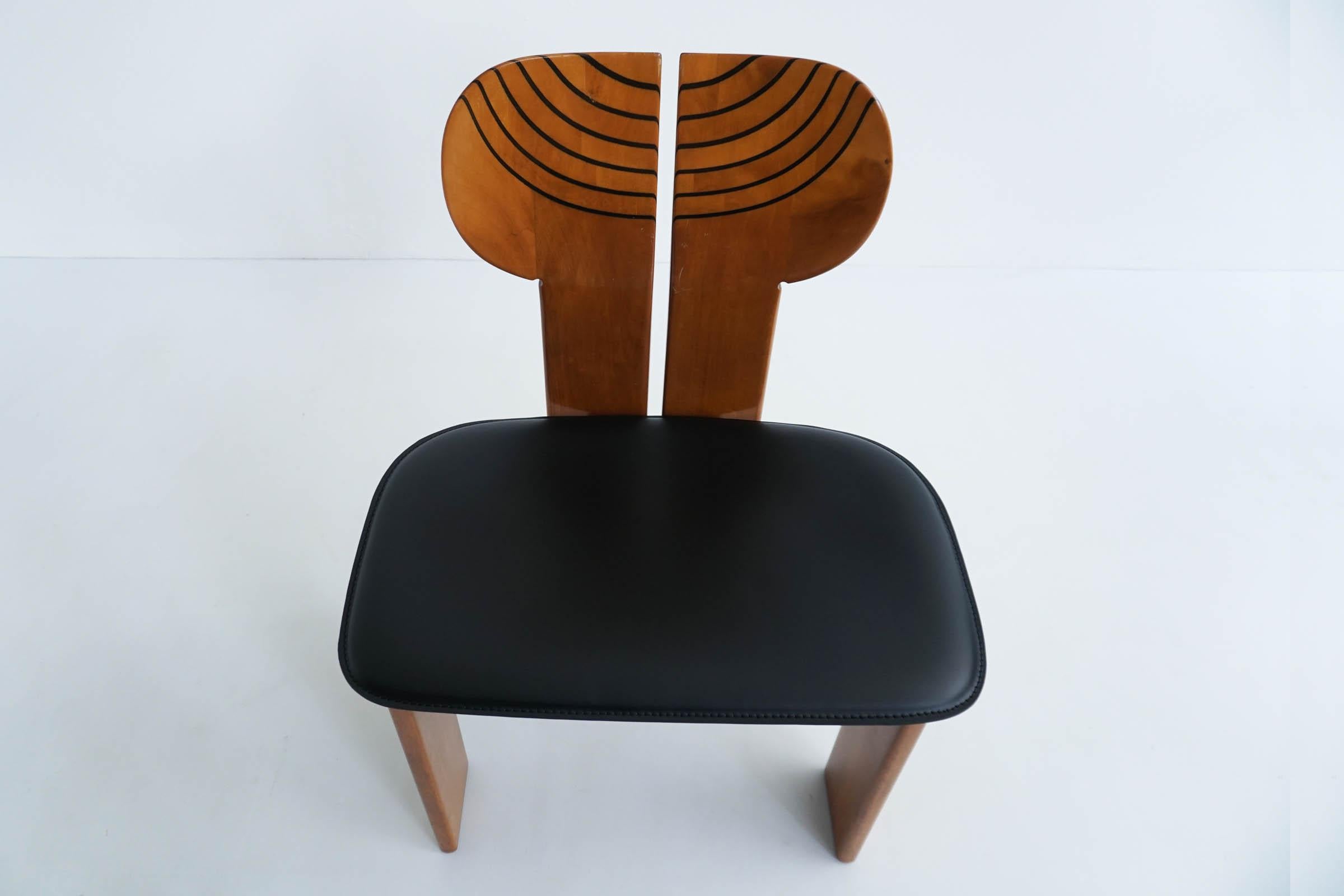 Six chaises africaines d'Afra & Tobia Scarpa, pour Maxalto, série Artona 1