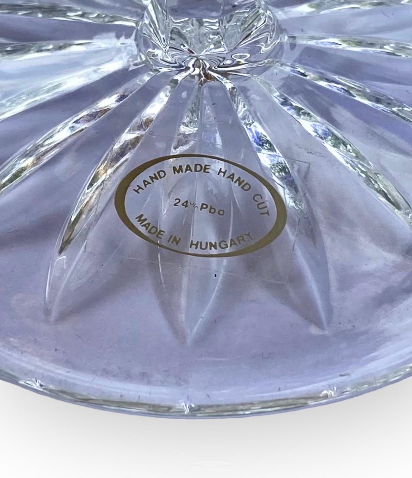 Six verres à vin Ajka Serenity bleu cobalt étoilé taillés en verre transparent en vente 9