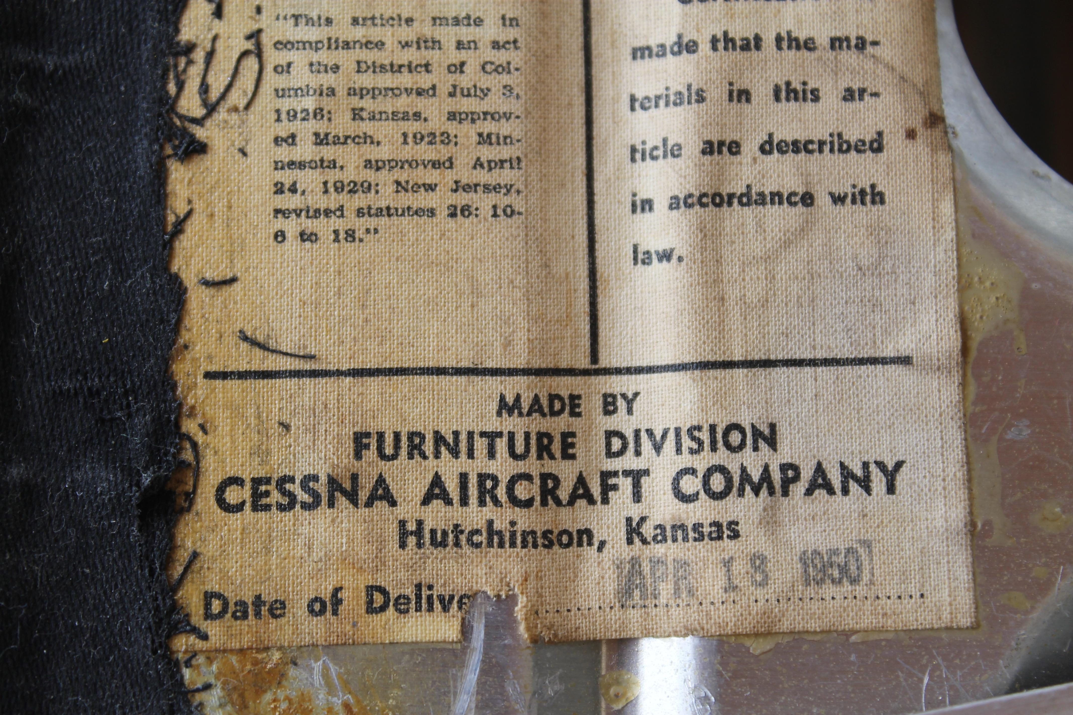 Six Aluminum Chairs by Cessna Aircraft Company, Hutchinson, Kansas 2