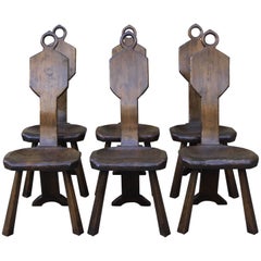 Six American Primitive Dining Chairs by John Barbor