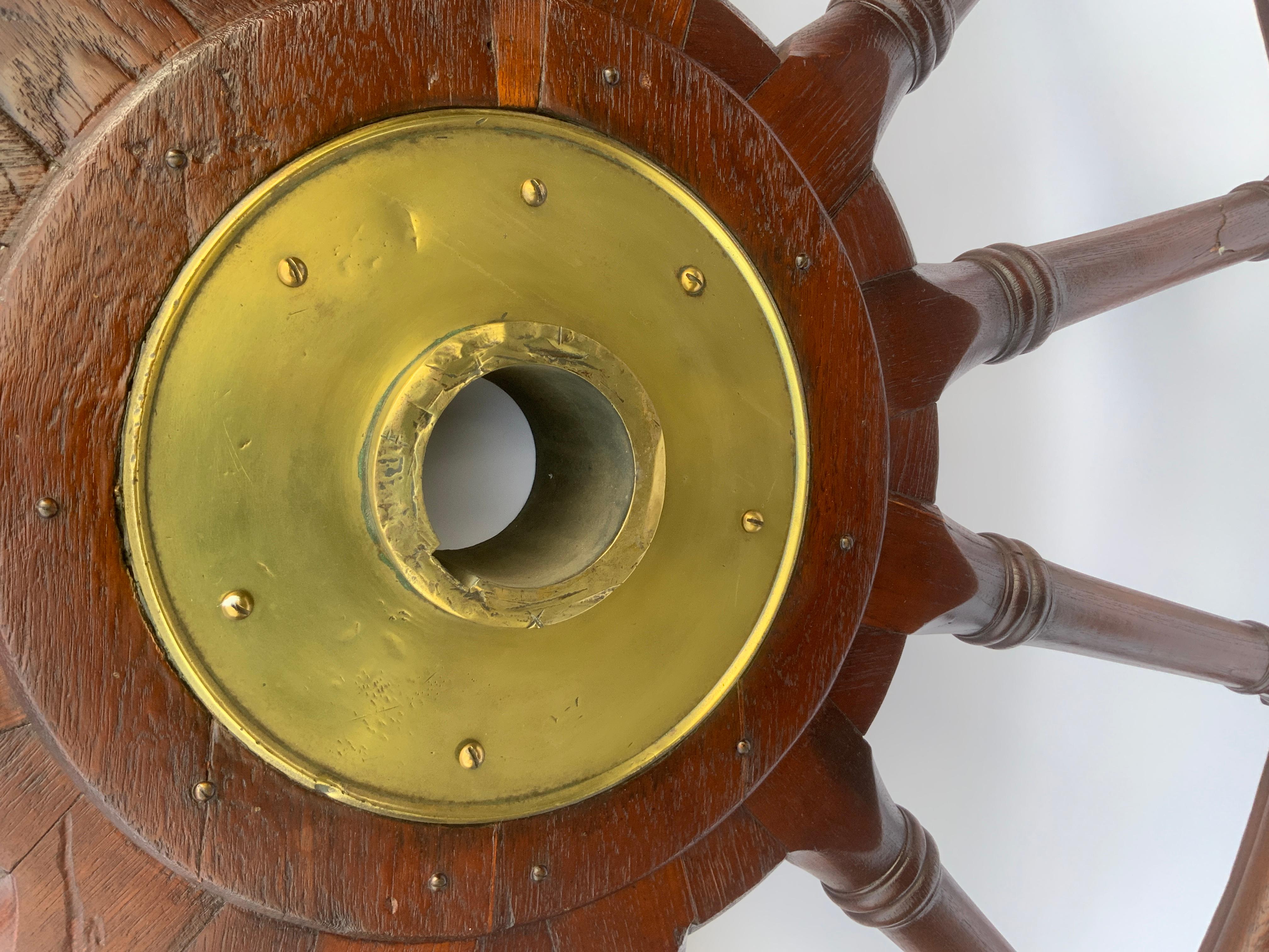 European Six and a Half Foot Ships Wheel For Sale
