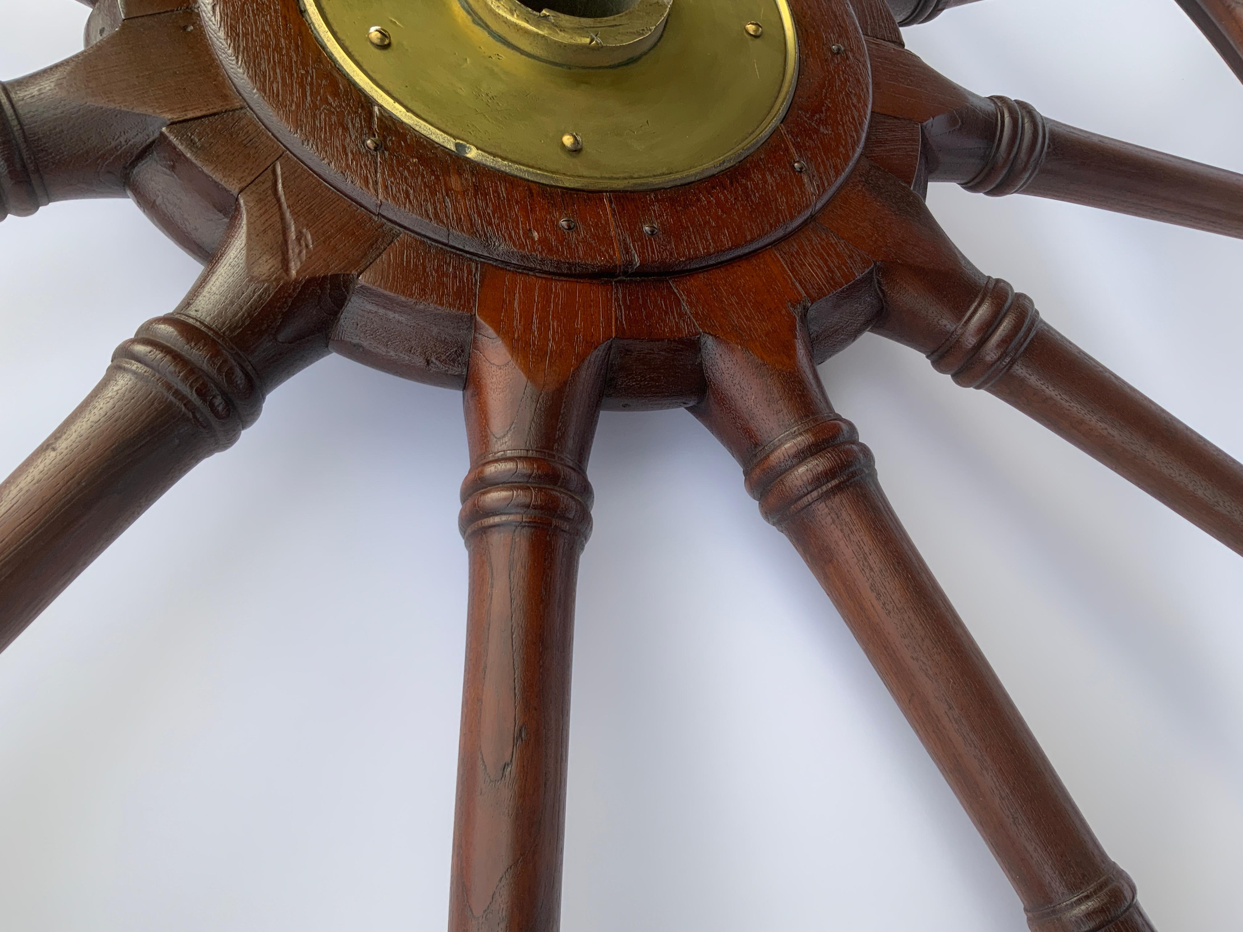 Six and a Half Foot Ships Wheel In Good Condition For Sale In Norwell, MA