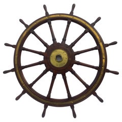 Antique Six and a Half Foot Ships Wheel