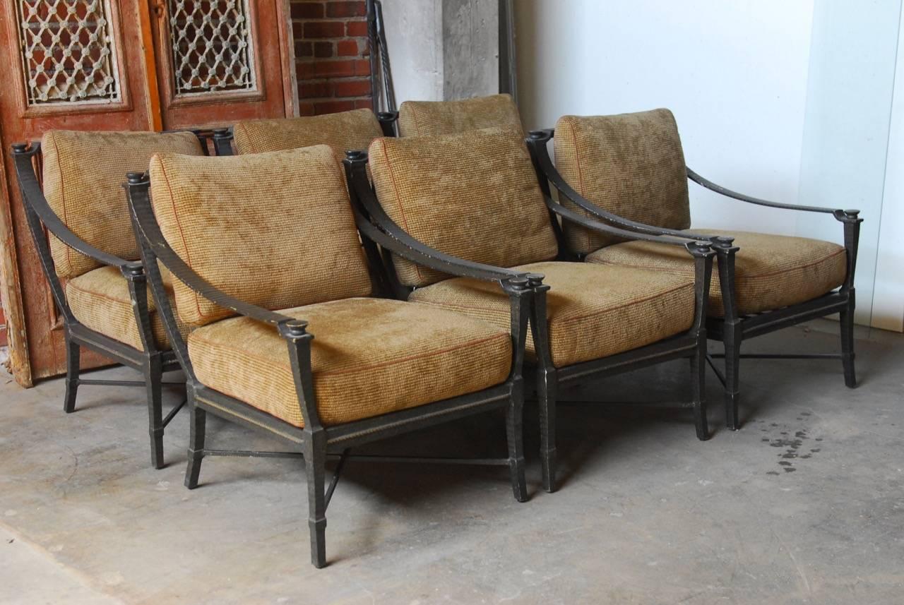 Hollywood Regency Six Andalusia Royal Lounge Chairs by Richard Frinier for Century