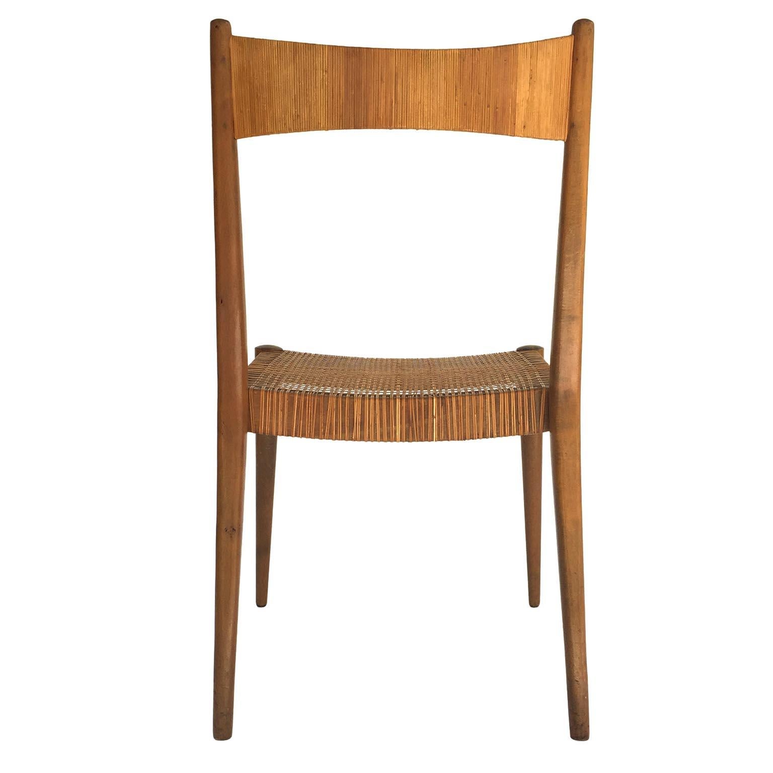 Six Anna-Lülja Praun Chairs, Wood Cane Wicker, 1950s 4