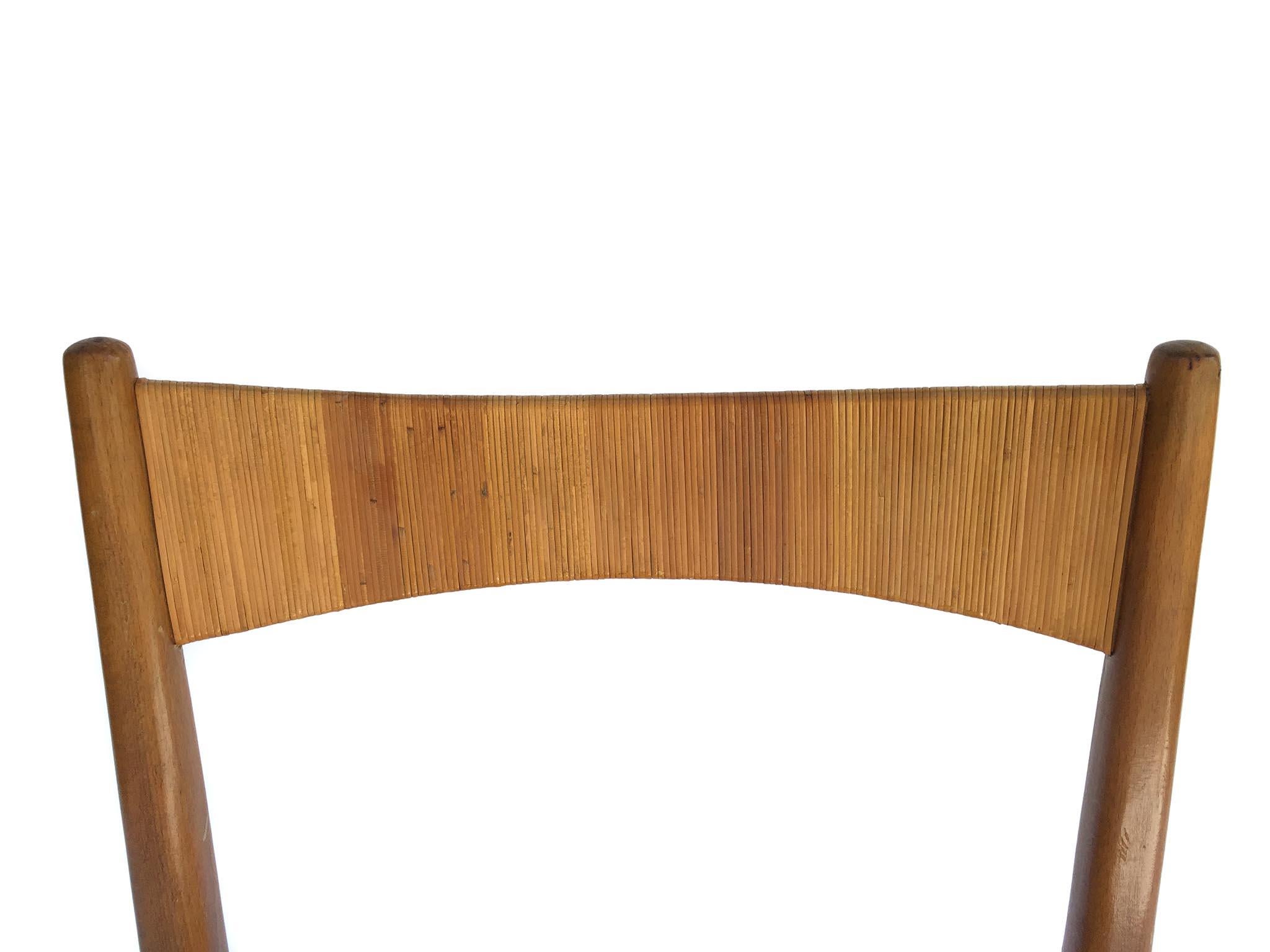 Six Anna-Lülja Praun Chairs, Wood Cane Wicker, 1950s 6