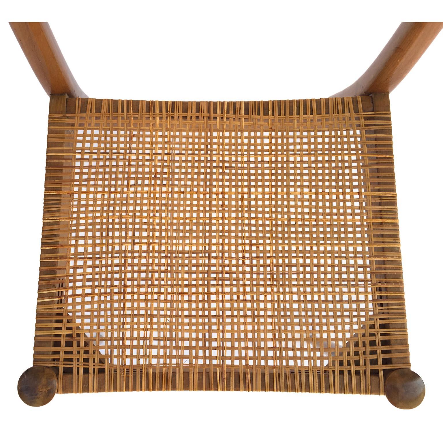 Six Anna-Lülja Praun Chairs, Wood Cane Wicker, 1950s 10