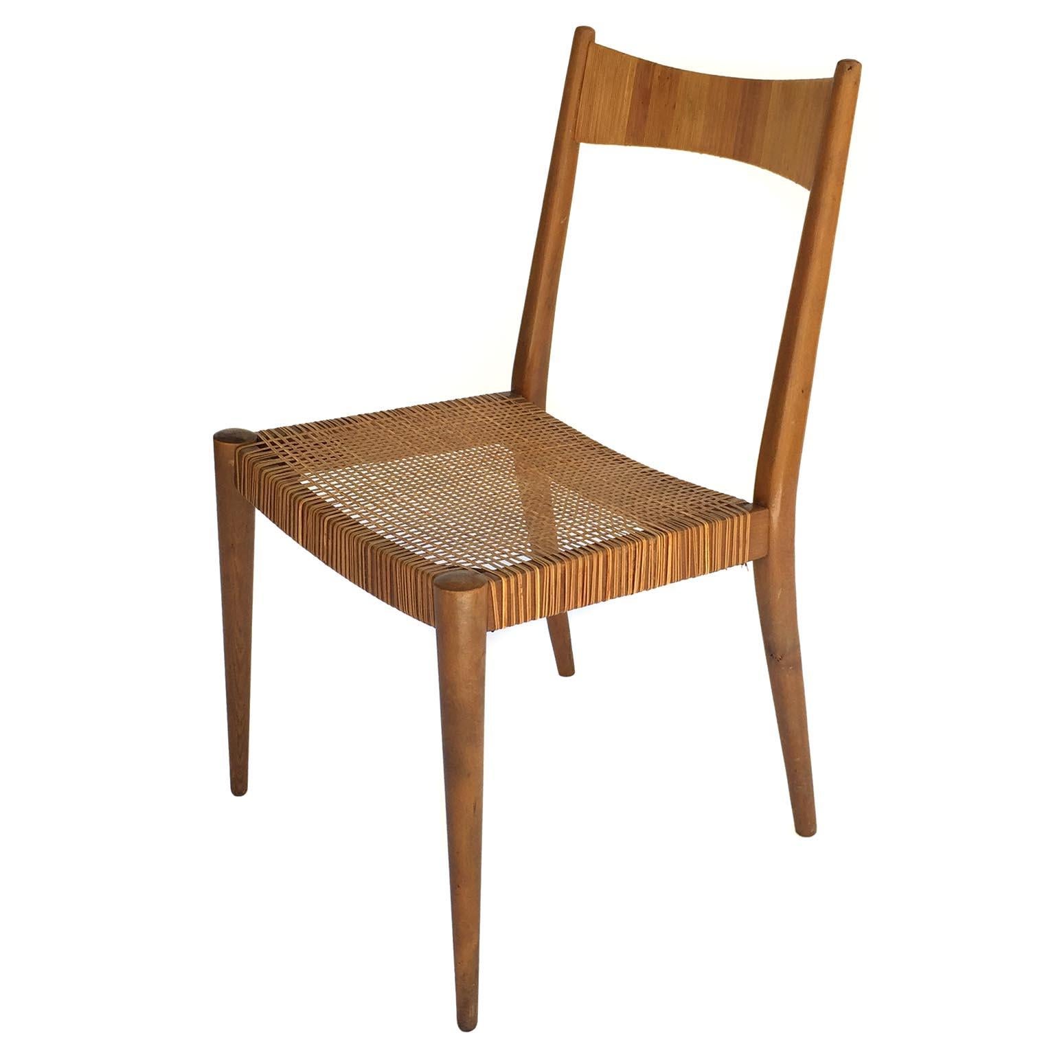 Six Anna-Lülja Praun Chairs, Wood Cane Wicker, 1950s 1