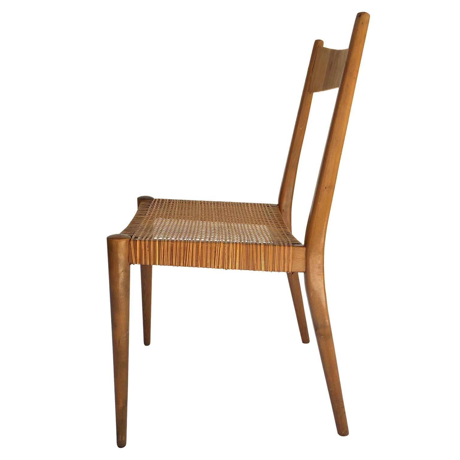 Six Anna-Lülja Praun Chairs, Wood Cane Wicker, 1950s 2