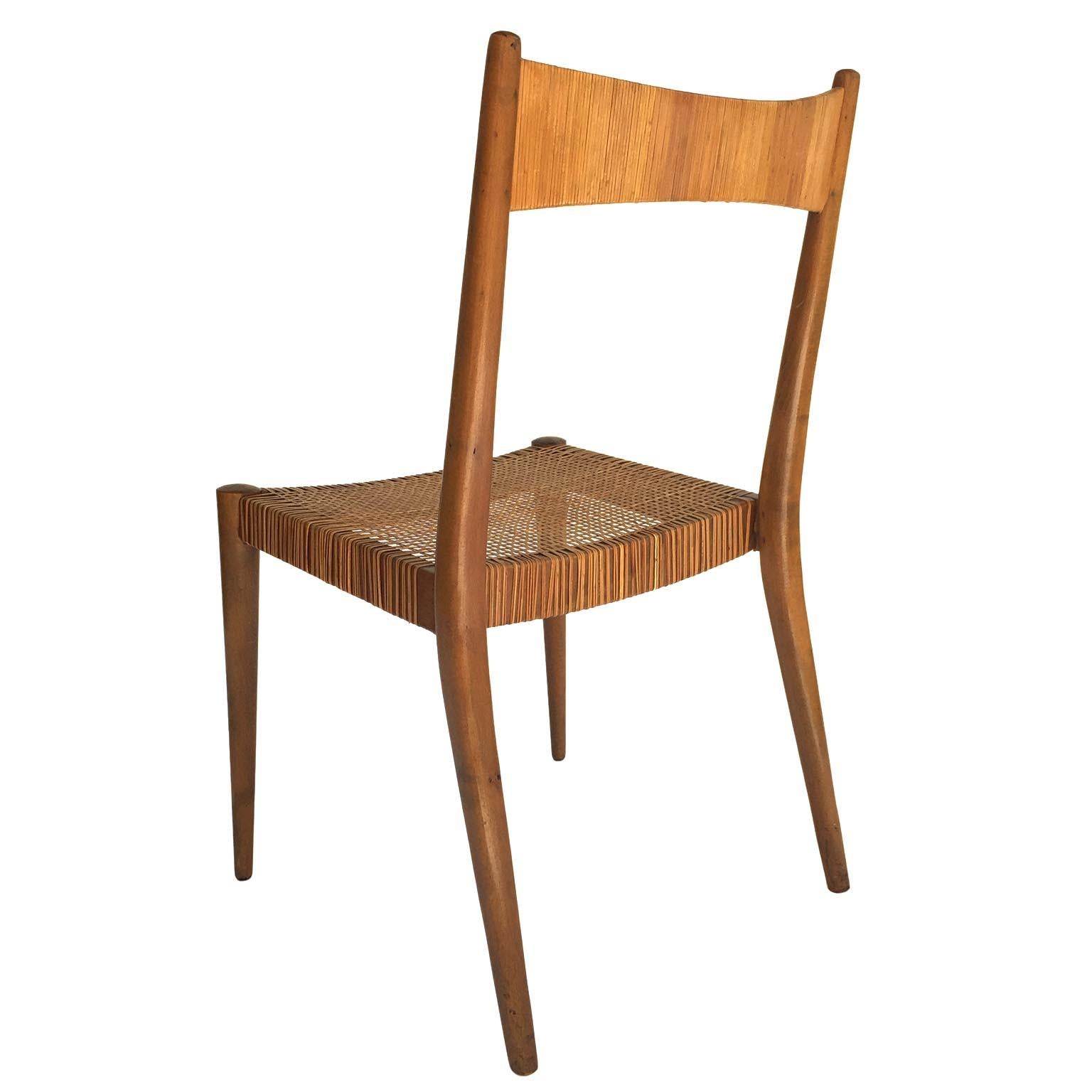 Six Anna-Lülja Praun Chairs, Wood Cane Wicker, 1950s 3