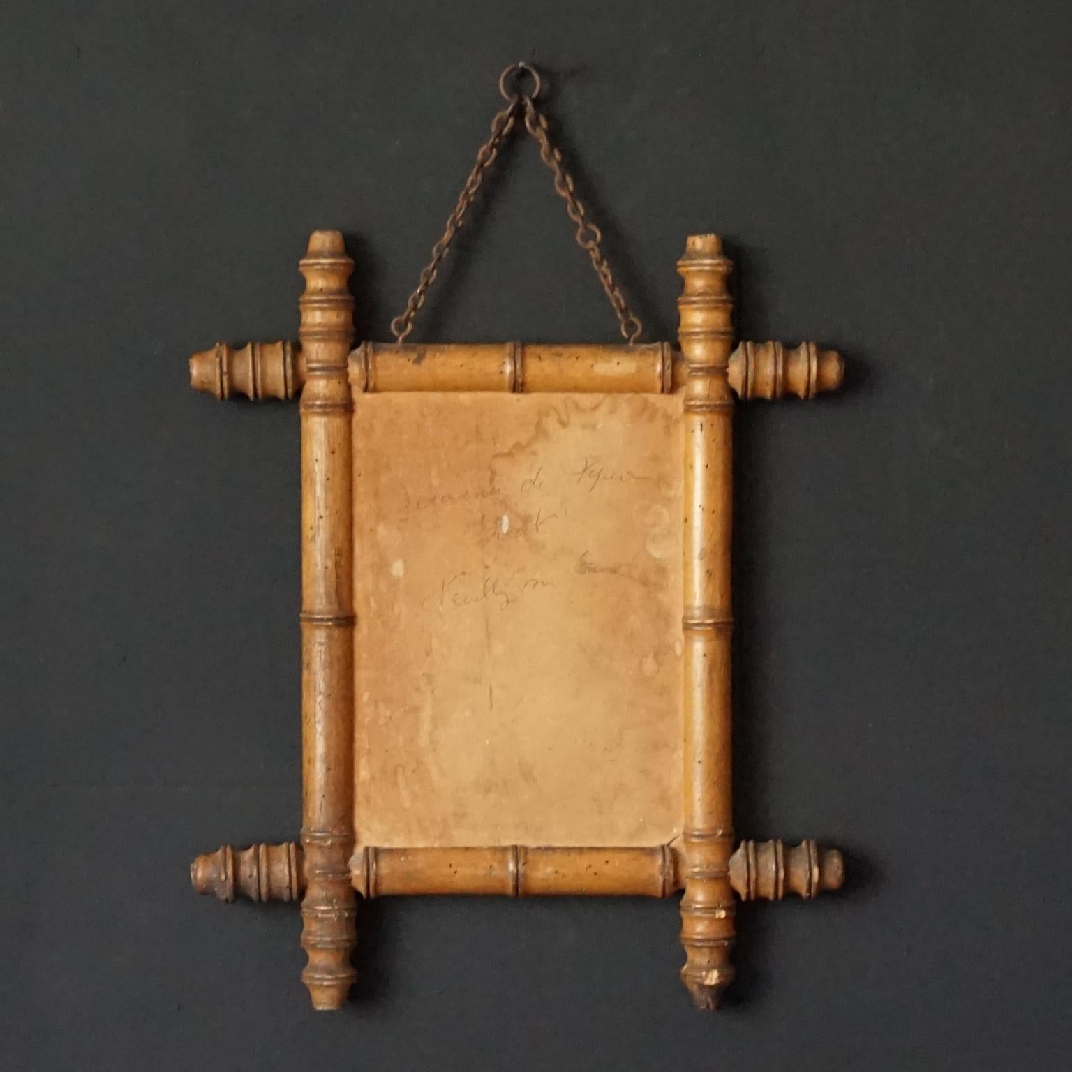 Six Antique and Vintage 20th Century French Faux Bamboo Frame with Foxed Mirrors For Sale 10
