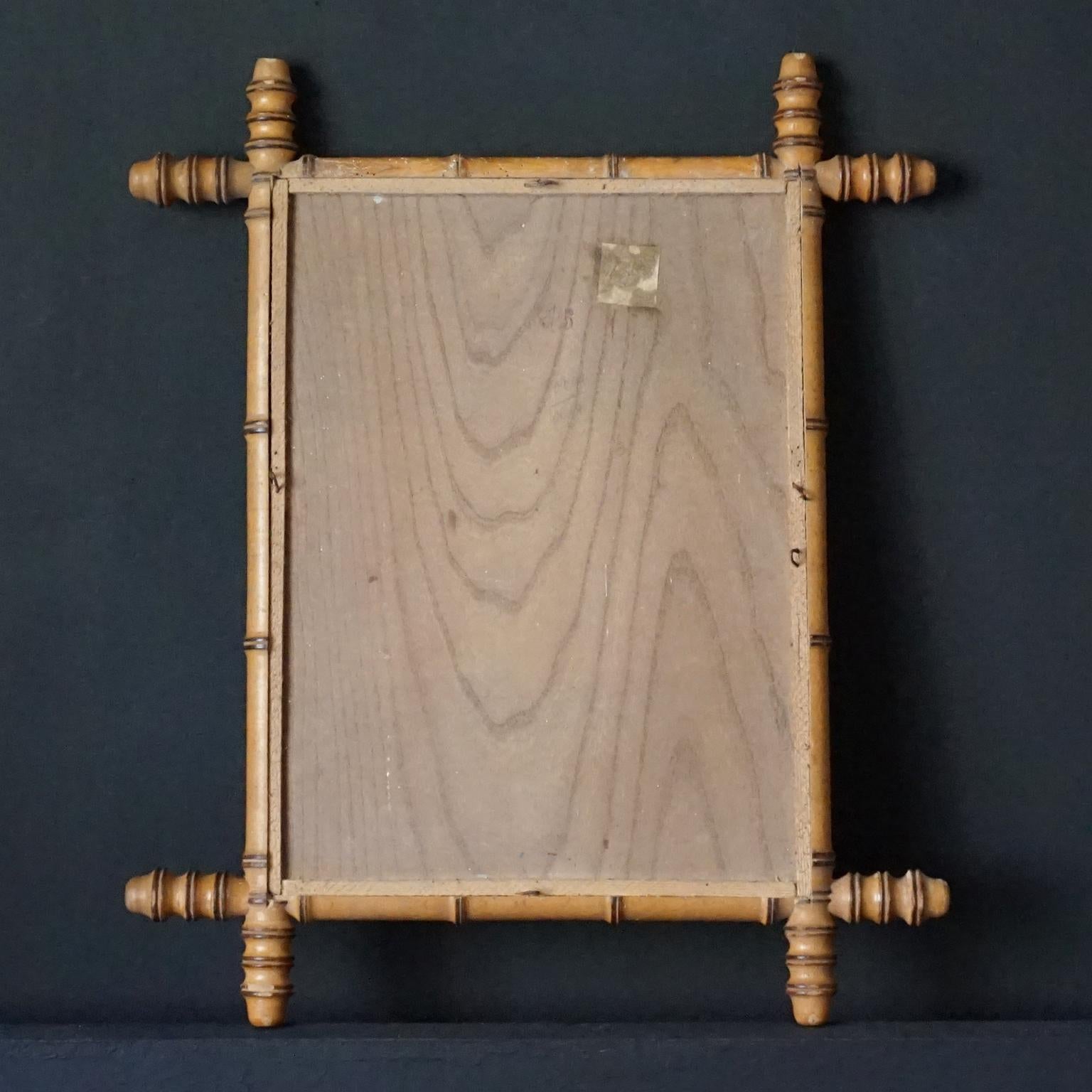 Six Antique and Vintage 20th Century French Faux Bamboo Frame with Foxed Mirrors In Good Condition For Sale In Haarlem, NL