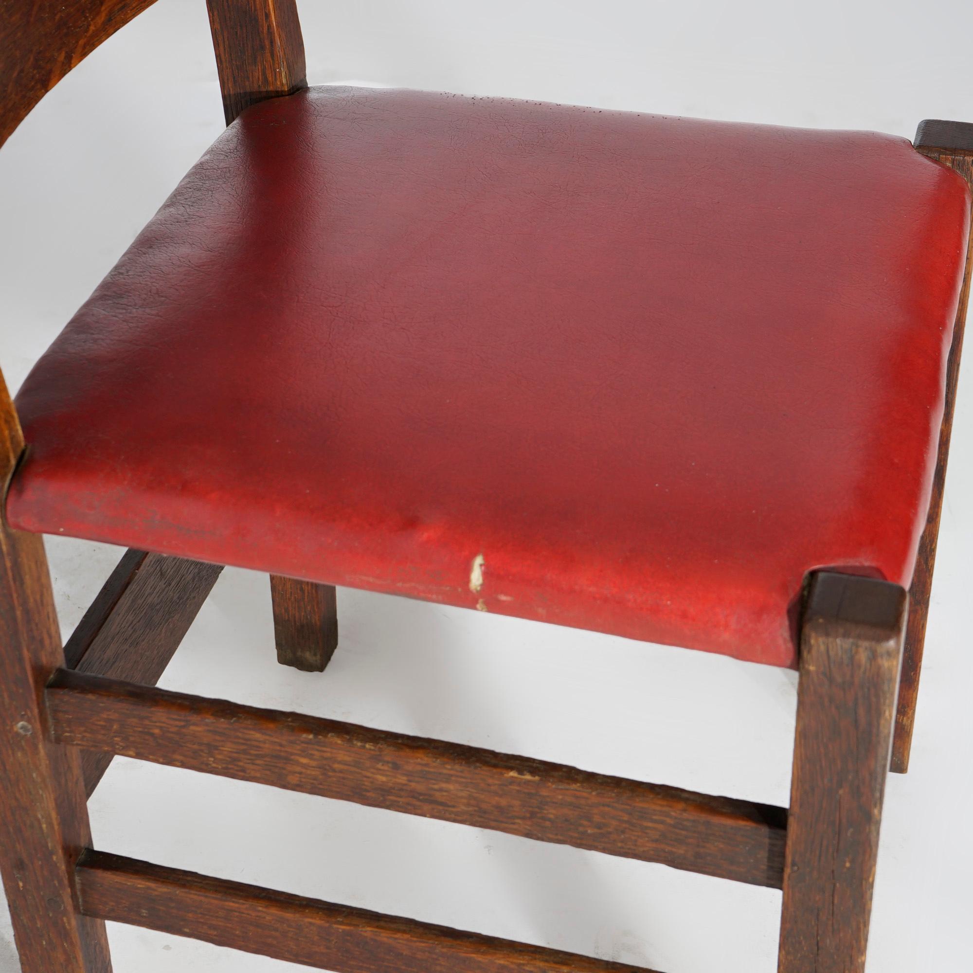 Six Antique Arts & Crafts Gustav Stickley Ladder Back Chairs Cat #208, c1910 2