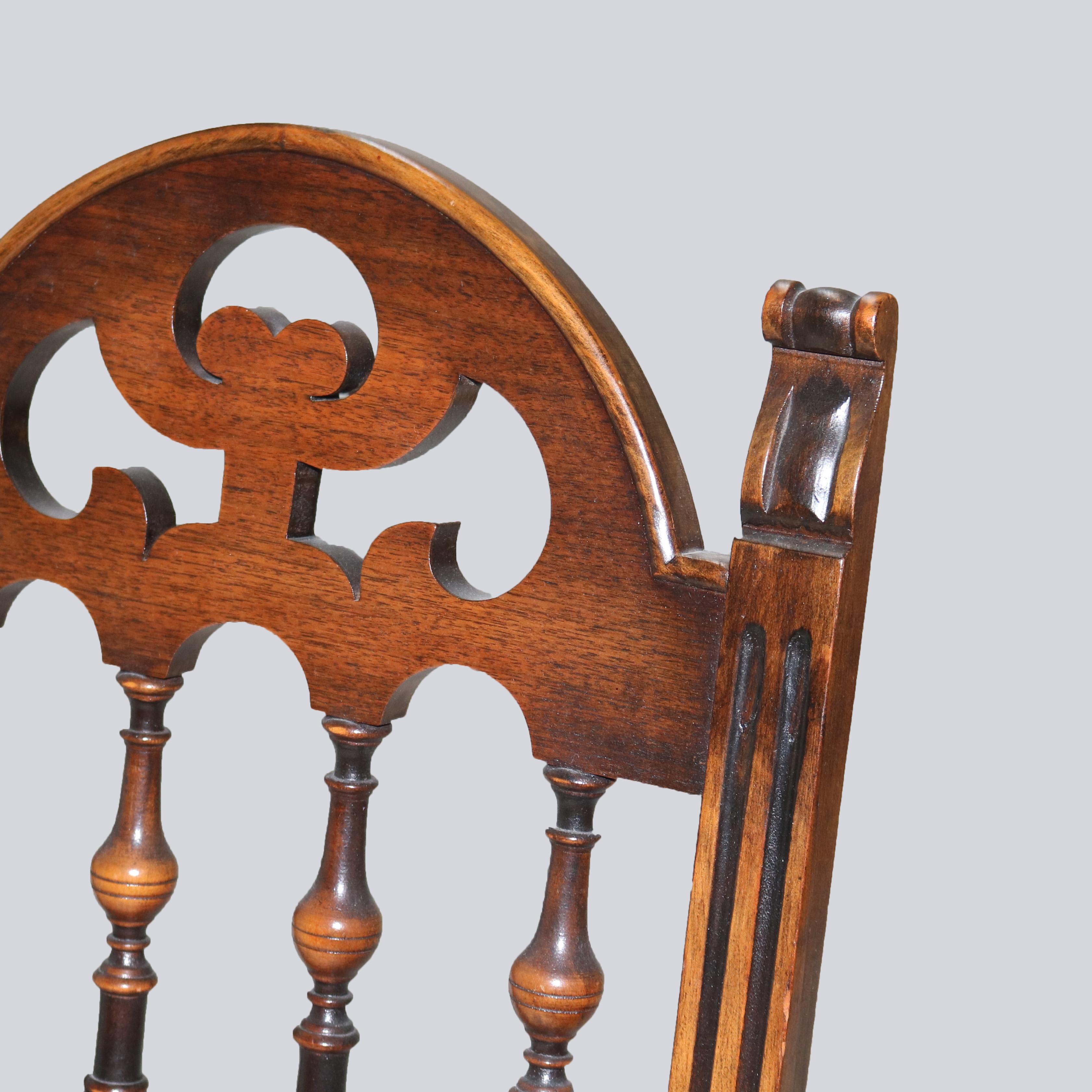Six Antique Berkey & Gay or Kittinger School Carved Walnut Dining Chairs C1930 For Sale 7
