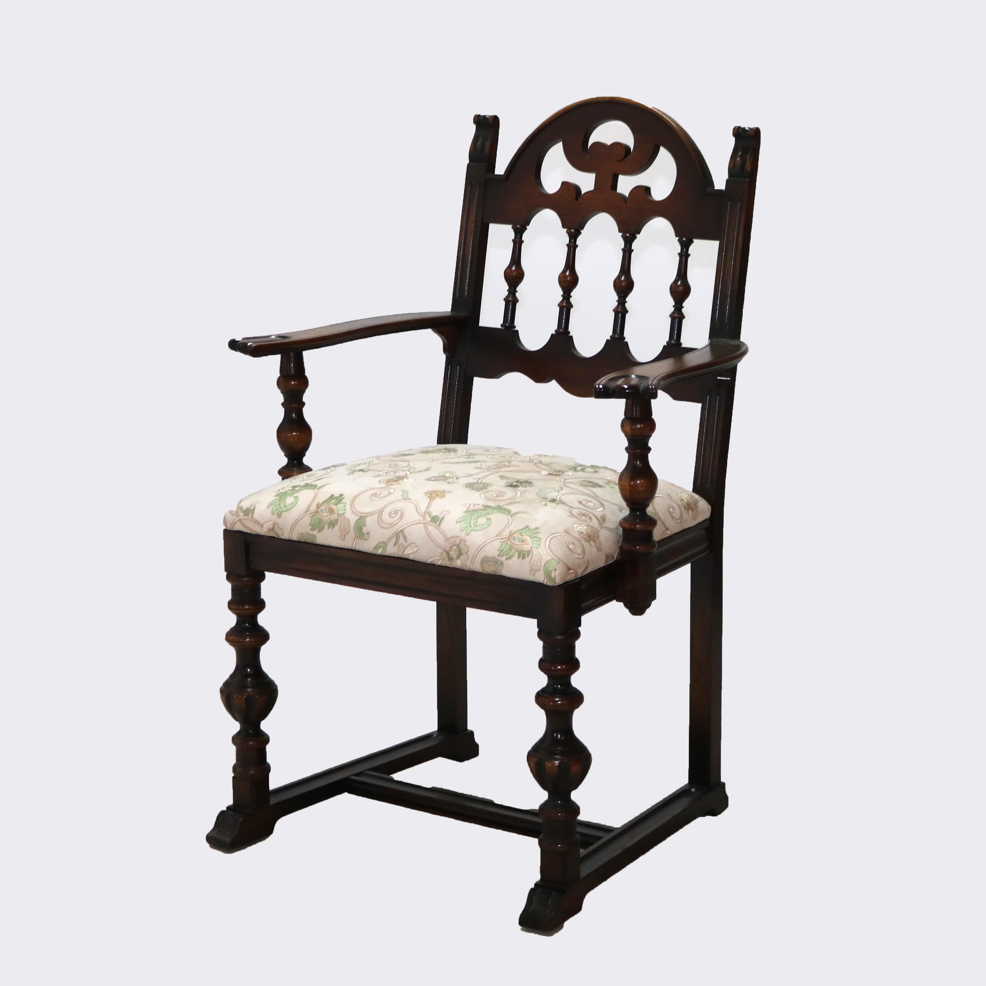 20th Century Six Antique Berkey & Gay or Kittinger School Carved Walnut Dining Chairs C1930 For Sale