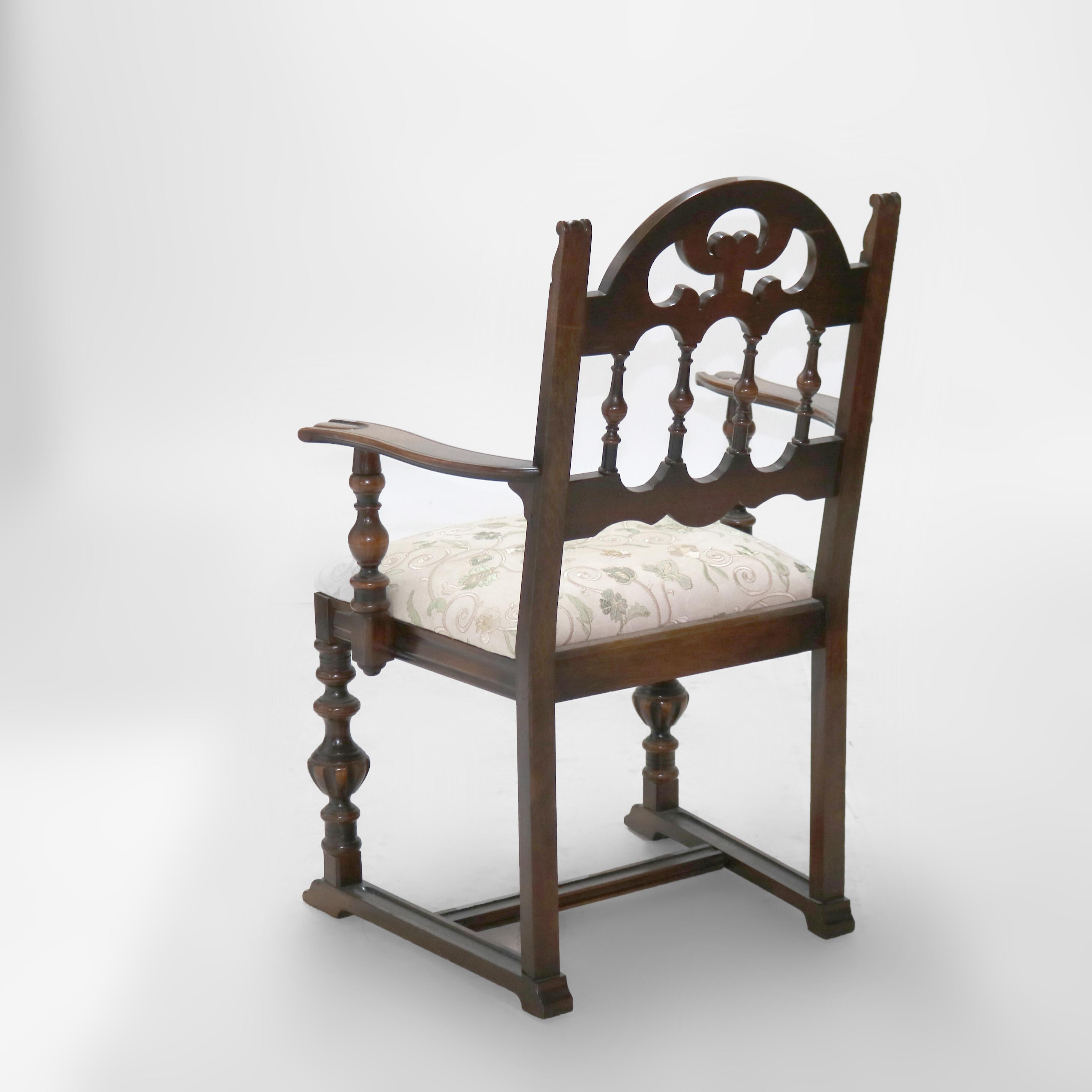 Six Antique Berkey & Gay or Kittinger School Carved Walnut Dining Chairs C1930 For Sale 1