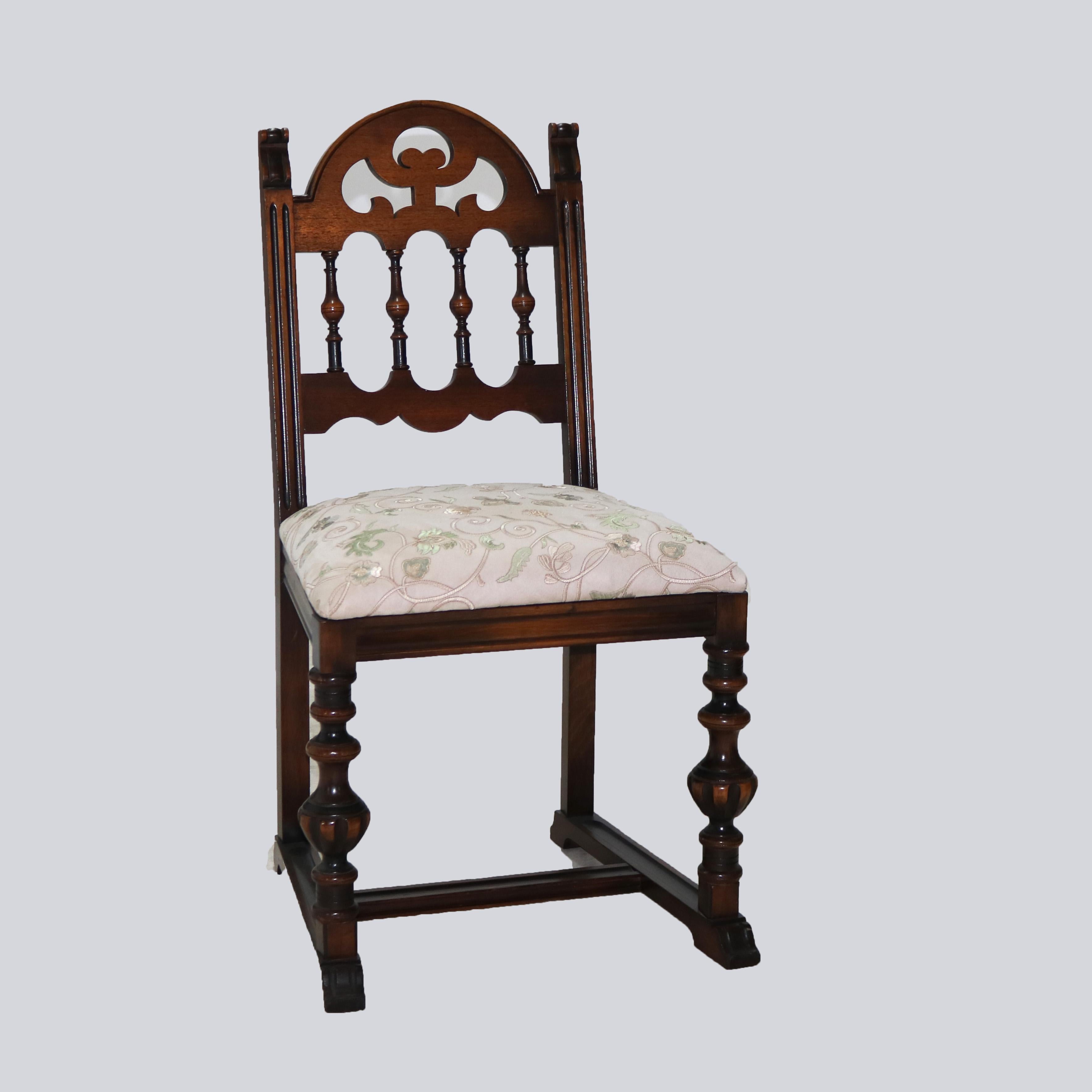 Six Antique Berkey & Gay or Kittinger School Carved Walnut Dining Chairs C1930 For Sale 3