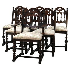 Six Antique Berkey & Gay or Kittinger School Carved Walnut Dining Chairs C1930