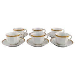 Six Antique Bing & Grøndahl Coffee Cups with Saucers, 1870s
