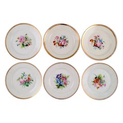 Six Antique Bing & Grøndahl Plates in Porcelain, Late 19th C