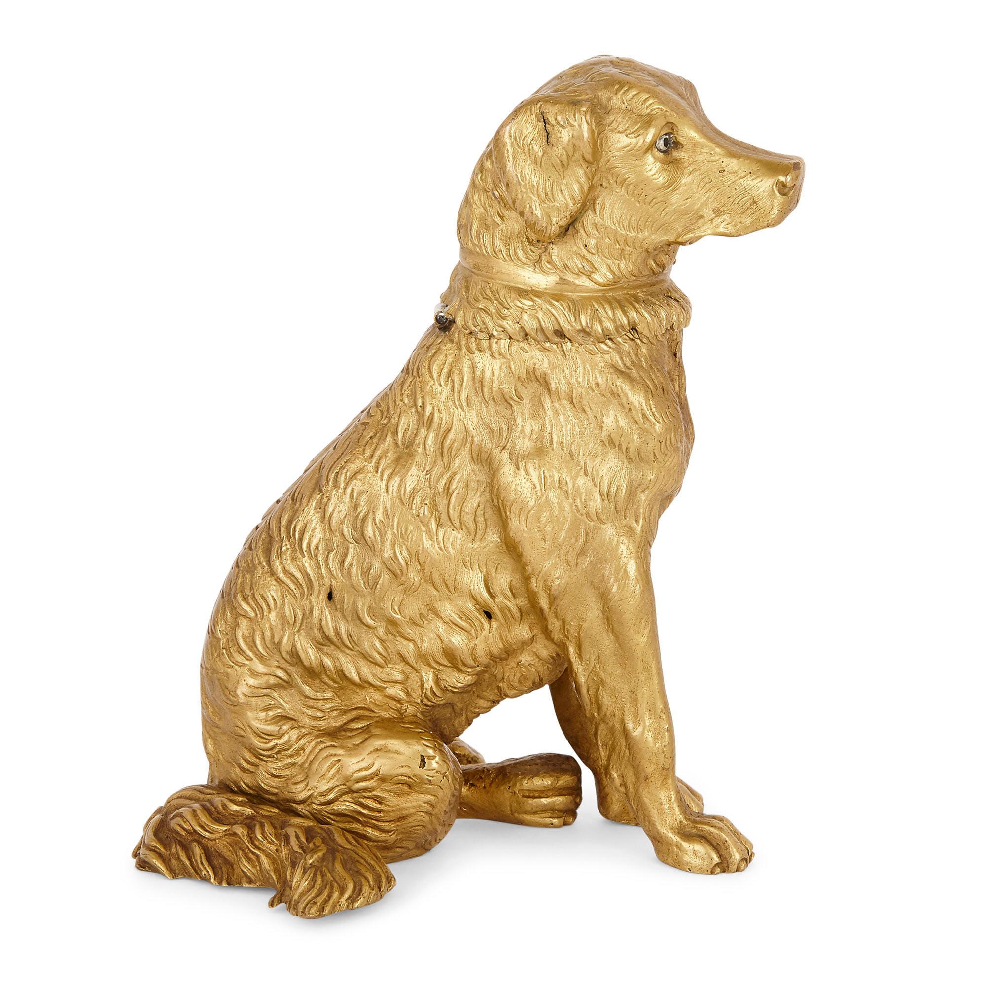 European Six Antique Bronze Dog Sculptures